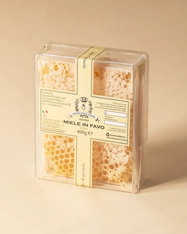 Vasetto grande di Miele in Favo da 1kg prodotto artigianalmente in Molise - Apicoltura Lanni