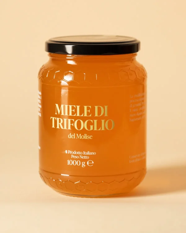 Vasetto grande di Miele di Trifoglio da 1kg prodotto artigianalmente in Molise - Apicoltura Lanni